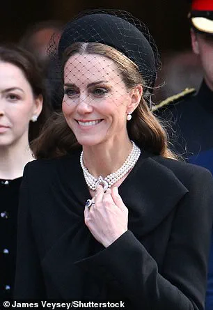 Kate Wears Royal Mourning Attire Featuring Queen Elizabeth II's Pearl Jewelry at Duchess of Kent's Funeral