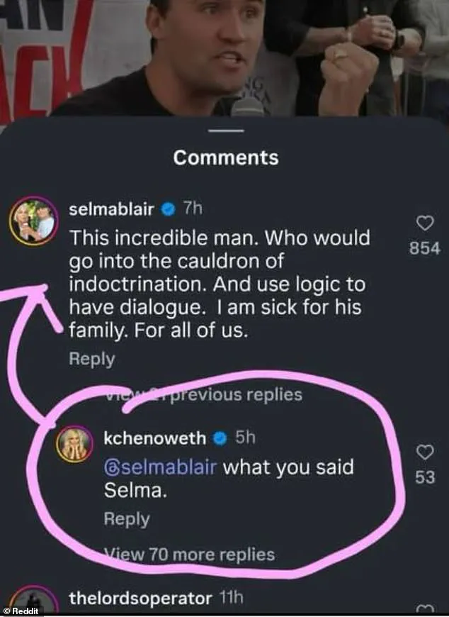 Selma Blair's Tribute to Charlie Kirk Sparks Online Controversy and Debate