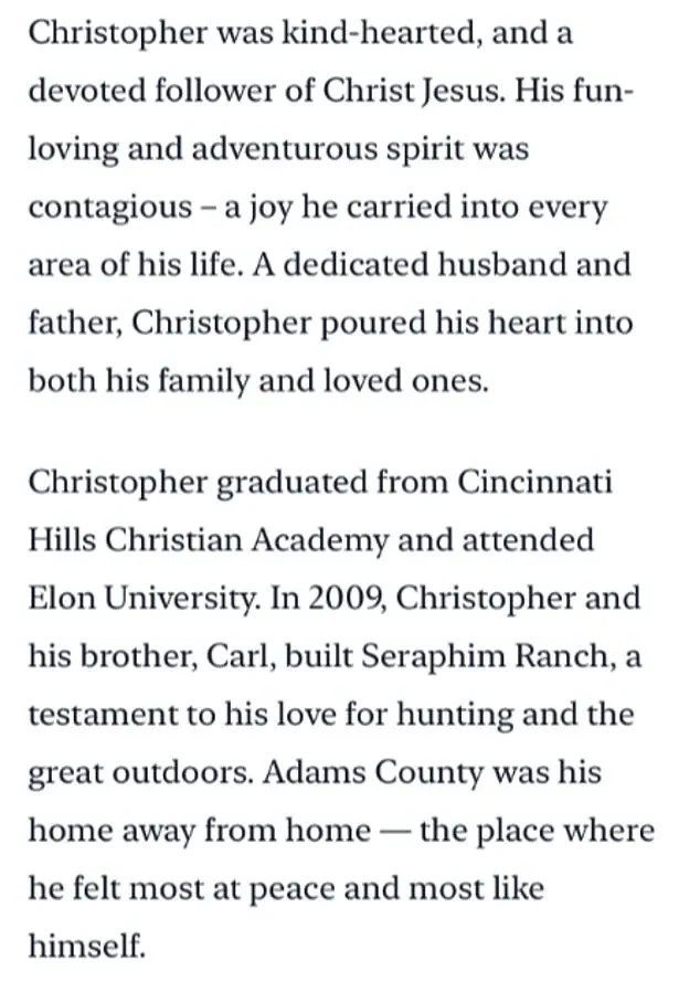 The Controversial Death of Christopher Lindner: Obituary Contrasts with Reality of a Privileged Life