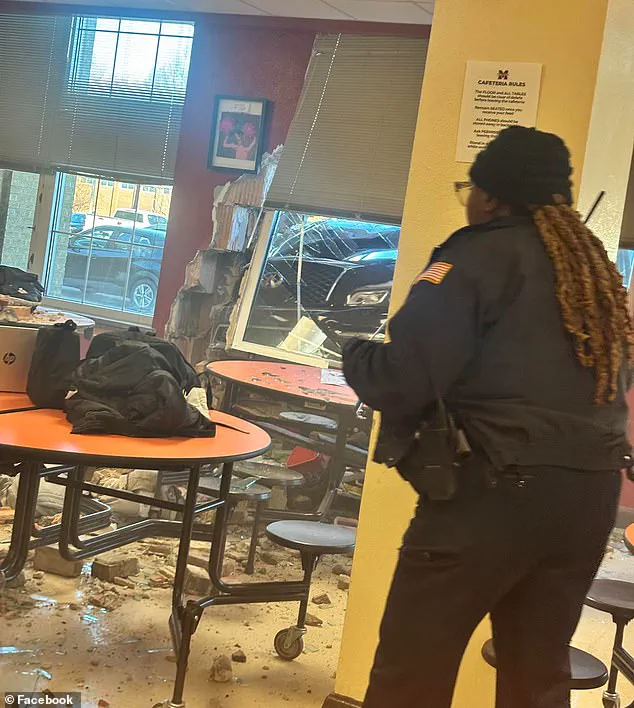 Student's Footage Captures Car with Failed Brakes Crashing Through Cafeteria Wall at Memphis High School, Sending Students into Panic