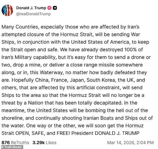 Trump Demands NATO Allies Patrol Hormuz as Tensions Rise Over Iran's Blockade